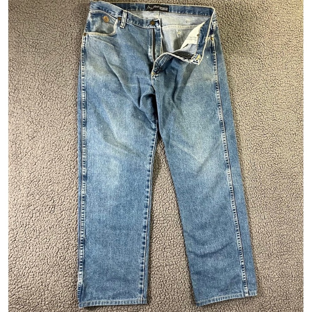 Wrangler George Strait Cowboy Cut Jeans Mens 35x31 Blue Straight Leg